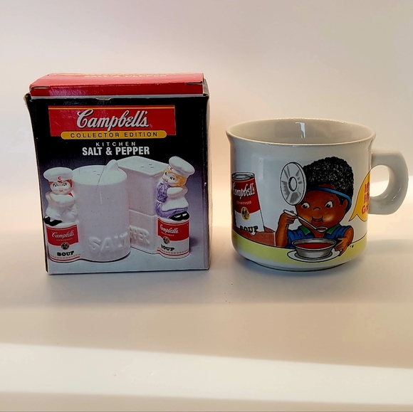 Campbell Soup Mug and Salt/Pepper Stoneware Set - Picture 2 of 3